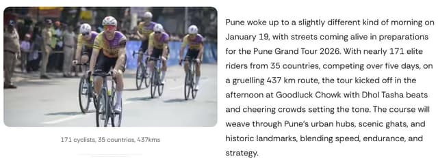 पुण्यात ग्रँड सायकलिंग टूरचा शुभारंभ